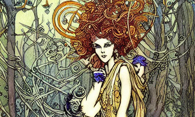Prompt: floating tarot deck, by rebecca guay
