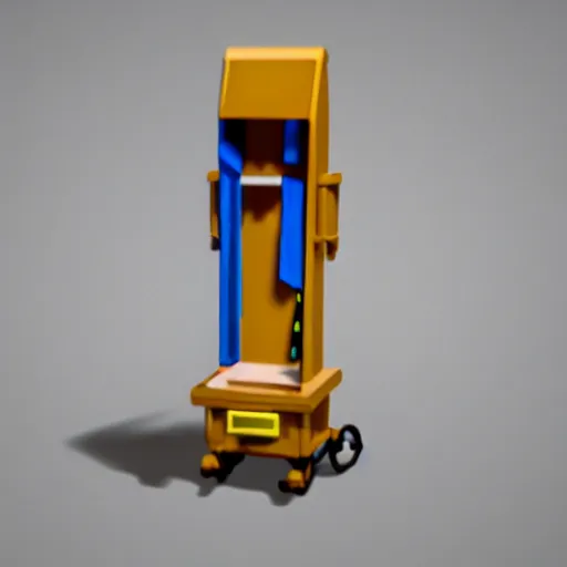 Image similar to A Fisher-Price guillotine, unreal engine 5 render, toy