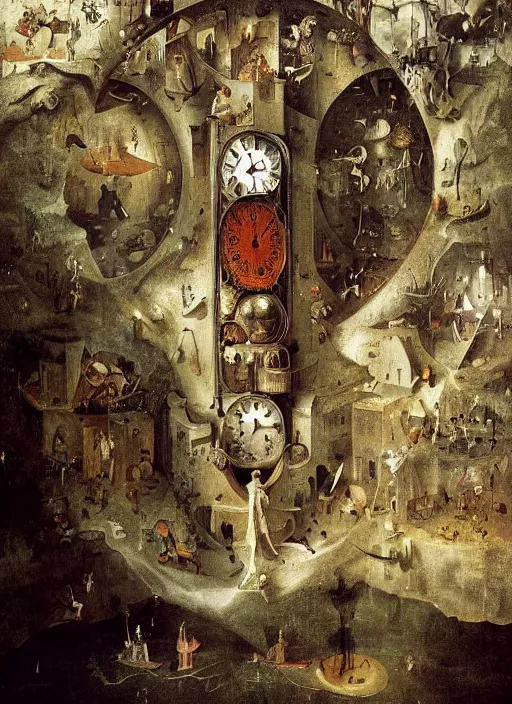 Prompt: the man who invented time, modern fine art, fractal, intricate, elegant, highly detailed,, by jheronimus bosch and greg rutkowski,