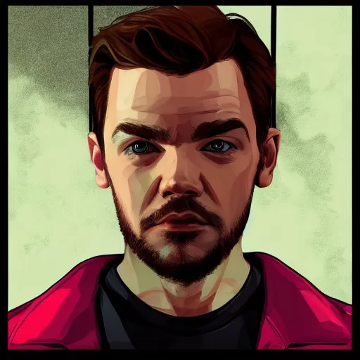 Image similar to Jacksepticeye in GTA V, cover art by Stephen Bliss, artstation, no text