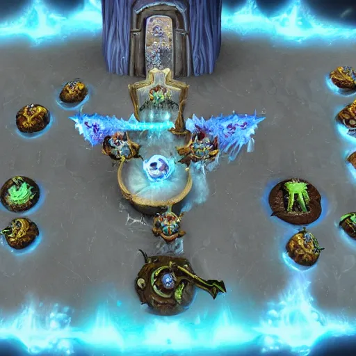 Prompt: world of warcraft frozen throne but frozen throne is a toilet