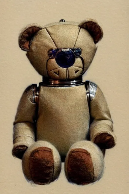 Image similar to ( ( ( ( ( 1 9 5 0 s retro future robot super cute teddy bear. muted colors. ) ) ) ) ) by jean - baptiste monge!!!!!!!!!!!!!!!!!!!!!!!!!!!!!!