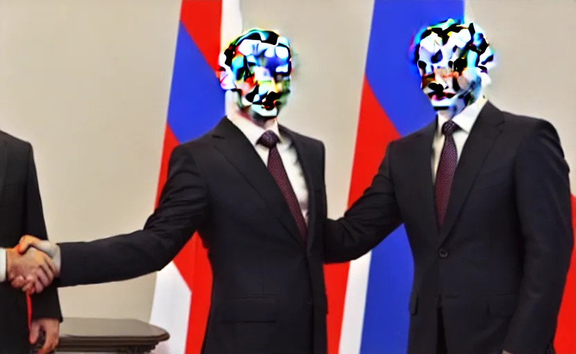 Prompt: vladimir putin shaking hands with billy herrington, 1 0 8 0 p, press photos