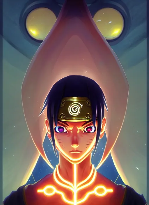 Image similar to symmetry!! naruto, naruto anime, glowing lights!! intricate, elegant, highly detailed, digital painting, artstation, concept art, smooth, sharp focus, illustration, art by artgerm and greg rutkowski and alphonse mucha