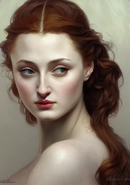 Image similar to sansa angeline jolie, intricate, elegant, highly detailed, digital painting, artstation, concept art, smooth, sharp focus, illustration, art by artgerm and greg rutkowski and alphonse mucha and william - adolphe bouguereau