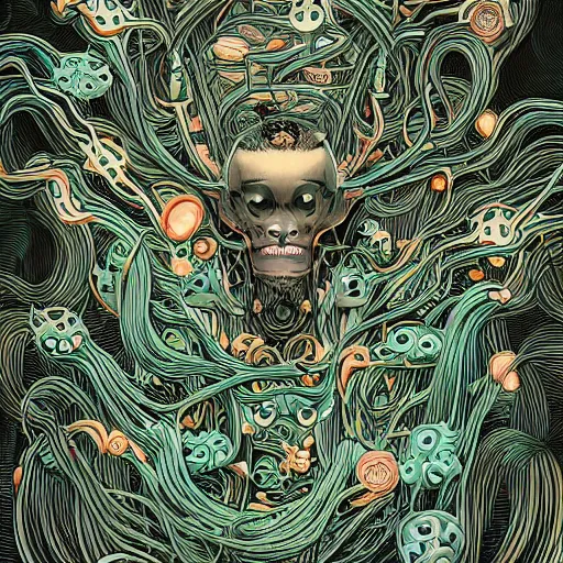 Prompt: each of us is part of the larger organism of human society, extremely detailed, sharp focus digital illustration, by, james jean, by rossdraws, frank franzzeta, sakimichan, mcbess, aphonse mucha
