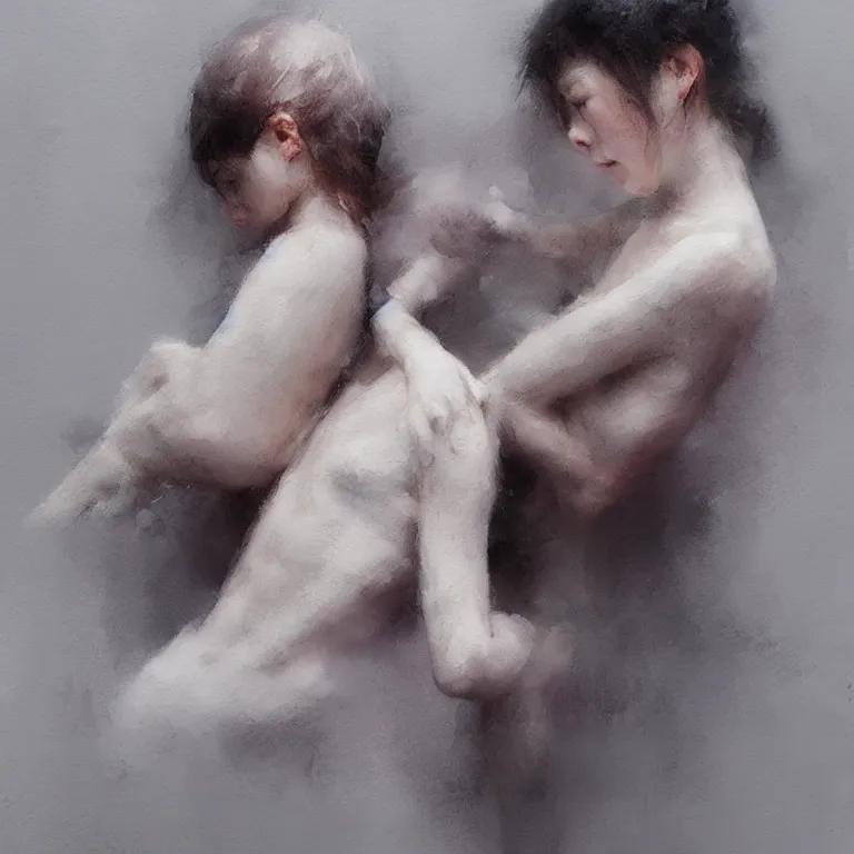 Prompt: felt doll by zhaoming wu, nick alm, watercolor