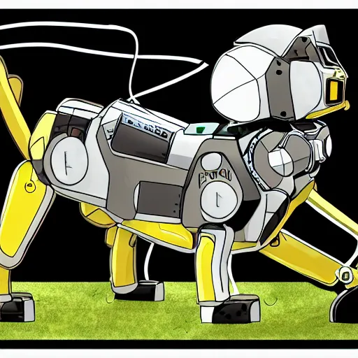 Image similar to ss 1 3 robo borg hound, medical mecha canine, digital art, furaffinity, deviantart