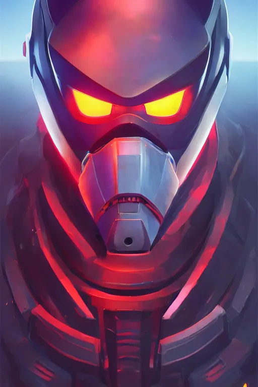 Image similar to epic mask helmet robot ninja portrait stylized as fornite style game design fanart by concept artist gervasio canda, behance hd by jesper ejsing, by rhads, makoto shinkai and lois van baarle, ilya kuvshinov, rossdraws global illumination radiating a glowing aura global illumination ray tracing hdr render in unreal engine 5