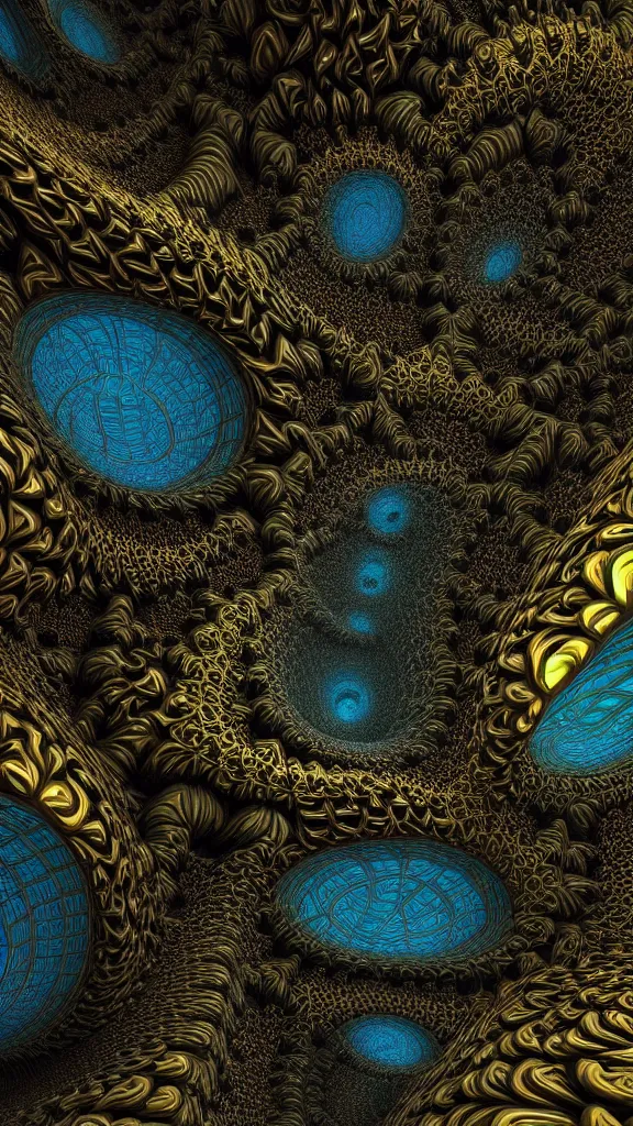 Prompt: 3d fractal wallpaper by Escher, magic tree, dmt, tripy, psychedelic, mandelbulb 3d, digital art, high details, depth of field, hard lighting, trending on artstation, deviantart, octane render, HD, 8k, low light, black background