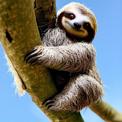 Prompt: cute sloth on a branch, by teeturtle. com