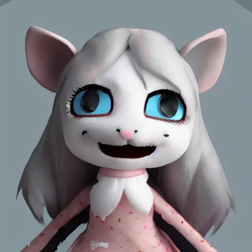 Prompt: cute fumo plush of a rat girl, chibi, artstation design contest winner, silhouette, vray