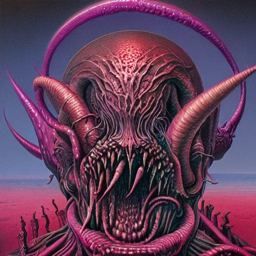 Image similar to NWOBHM metal album cover in the style of wayne barlowe and kenny scharf and mark arian, realistic, insanely detailed, soft, smooth, airbrush, play-doh, wet, slimy