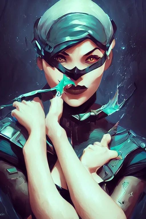 Image similar to evil hero malicious bane, heroine, beautiful, character concept, intricate complexity, in the style of artgerm and ilya kuvshinov, magic the gathering art