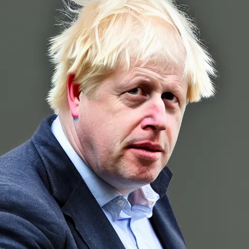 Image similar to boris johnson but his forehead is on swole mode