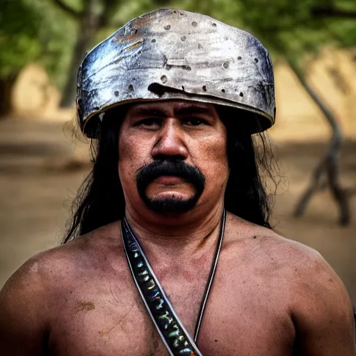 Image similar to photo of mexican warrior, 4 k