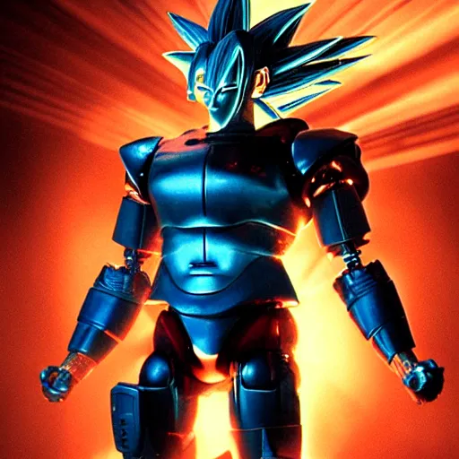 Prompt: movie still of robot goku, cinematic composition, cinematic light, criterion collection, by guillermo del toro