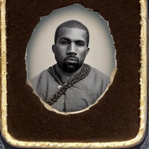 Image similar to a photo of kanye west as a cowboy taken in 1 8 6 0's, real life, detailed face, grainy