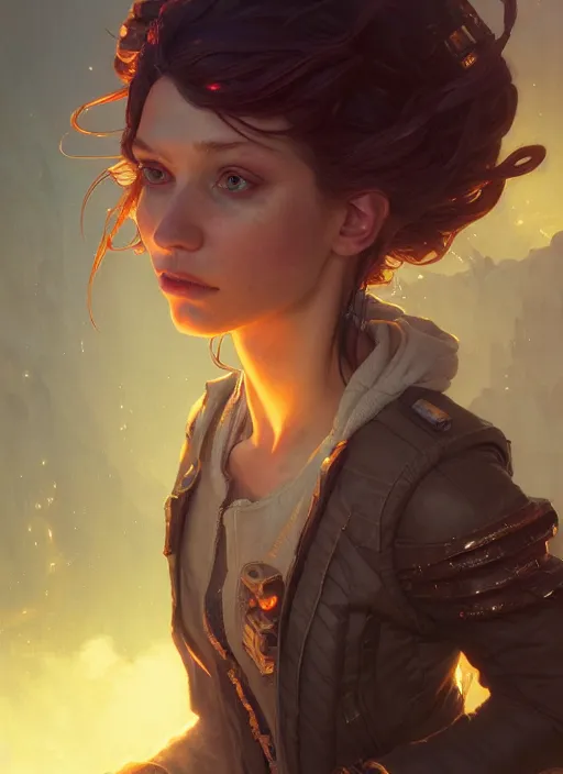 Image similar to Highly detailed portrait of Ratchet, Stephen Bliss, unreal engine, fantasy art by Greg Rutkowski, Loish, Rhads, ferdinand knab, Makoto Shinkai and Lois van baarle, ilya kuvshinov, rossdraws, Tom Bagshaw, alphonse mucha, global illumination, radiant light, detailed and intricate environment