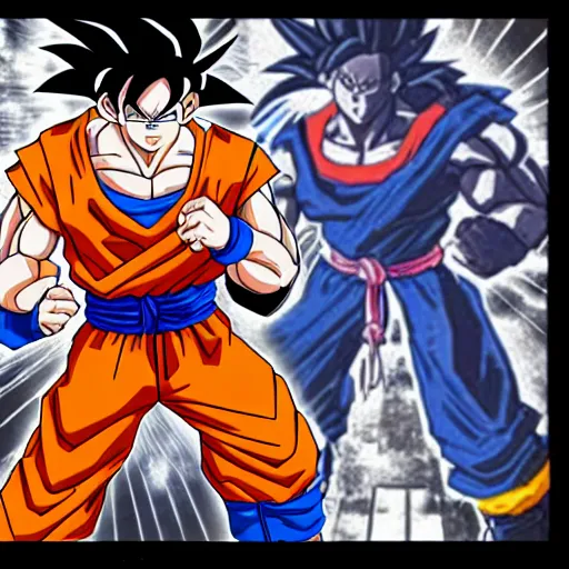 Prompt: Goku producing music with Dr. Dre circ. 1993 historical photograph 4K archival