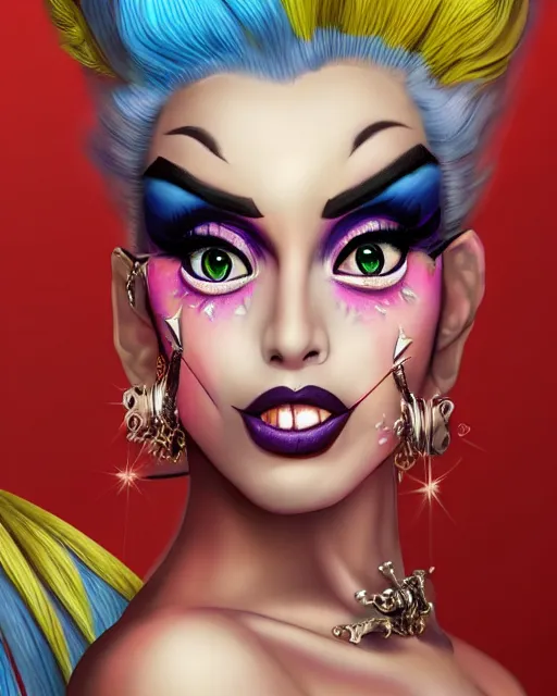 Prompt: a donkey with drag queen makeup, fantasy art, in the style of artgerm, illustration, epic, fantasy, intricate, hyper detailed, artstation, concept art, smooth, sharp focus, ray tracing, vibrant, photorealistic