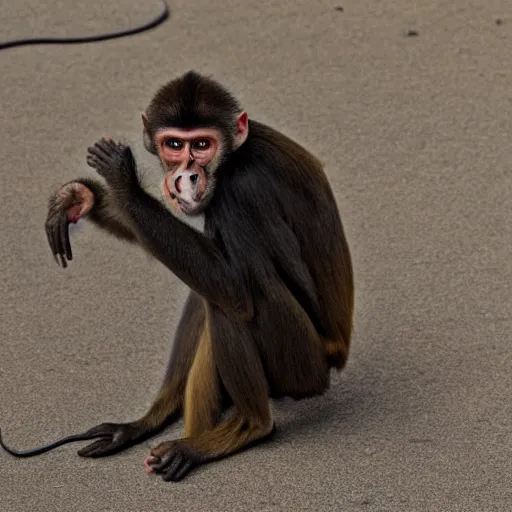 cartoon monkey scratching head