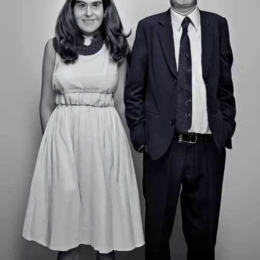 Image similar to A portrait mr bean elizabeth teams up with a teenage mr bean, perfect faces, 50 mm, award winning photography