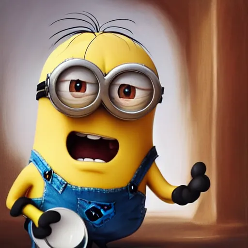 an epic painting minion, looking at the smartphone, | Stable Diffusion ...