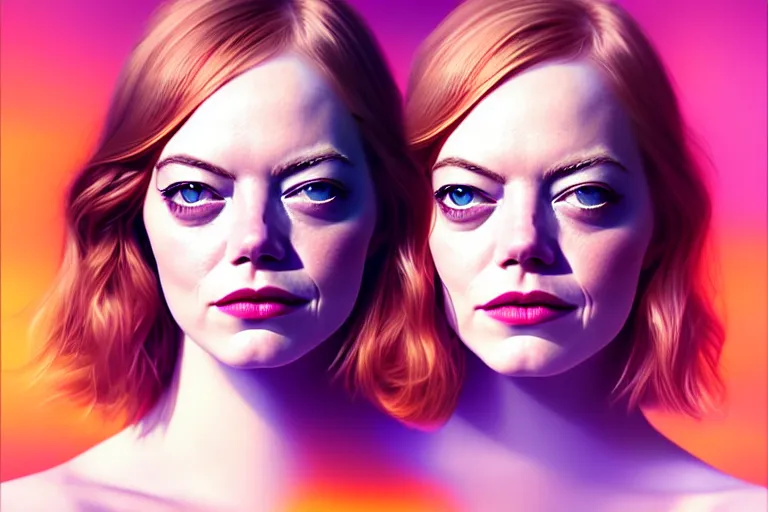 Image similar to surreal Portrait of Emma Stone in dmt chromatic surreal liquid enviroment , elegant, highly detailed, smooth, photoreal, sharp focus, illustration, beautiful, geometric, dmt trending on artstation, cinematic, artwork by WLOP