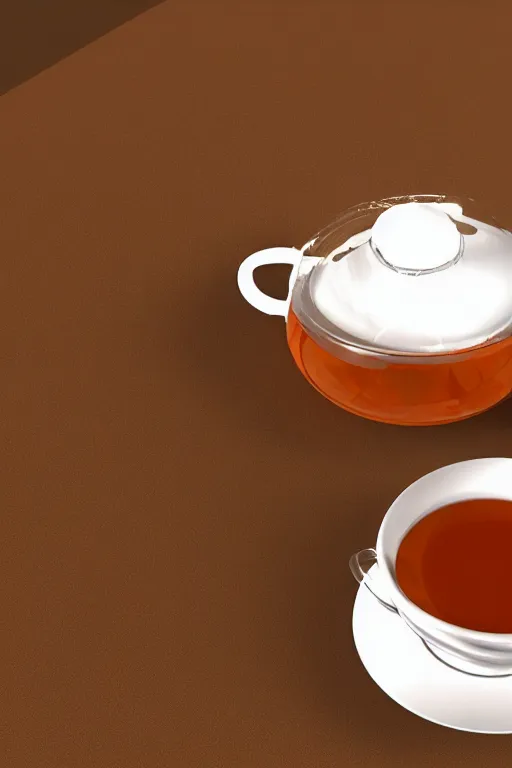 Prompt: a cup of tea inside a spoon non realistic render blender 3 d