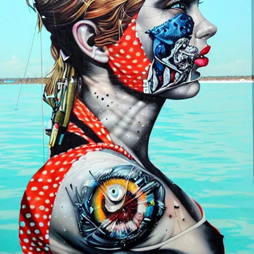 Image similar to horrors in ocean with intricate details by Sandra Chevrier
