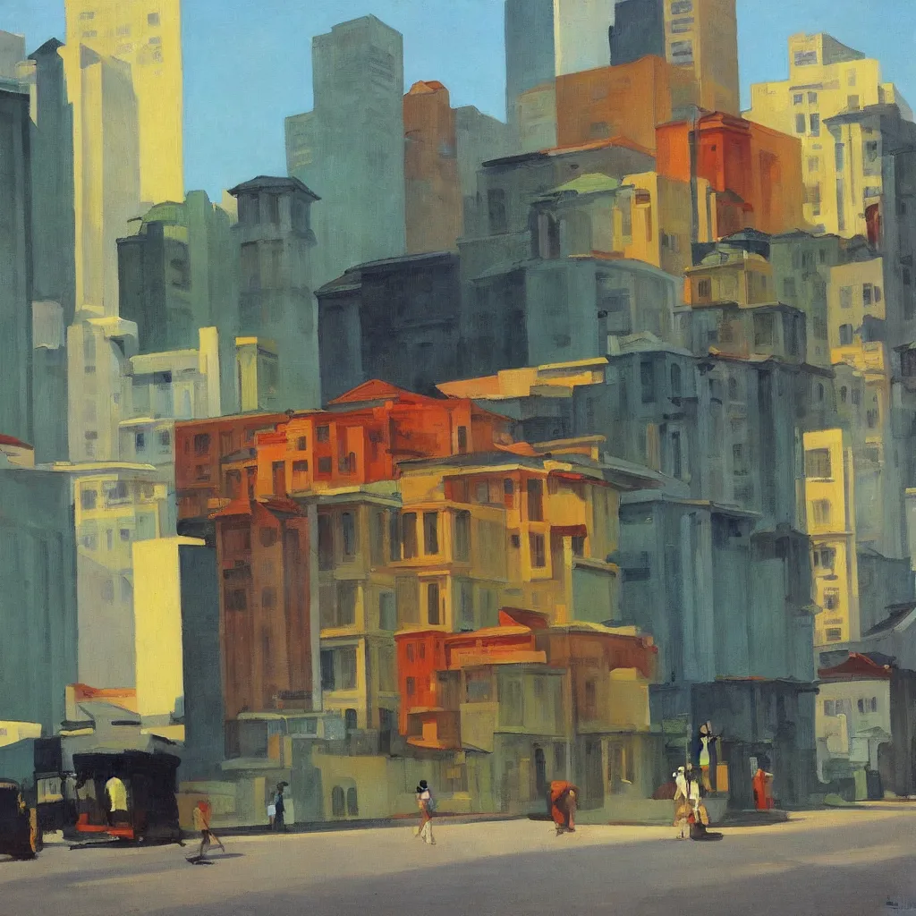 Prompt: singapore - painted by edward hopper