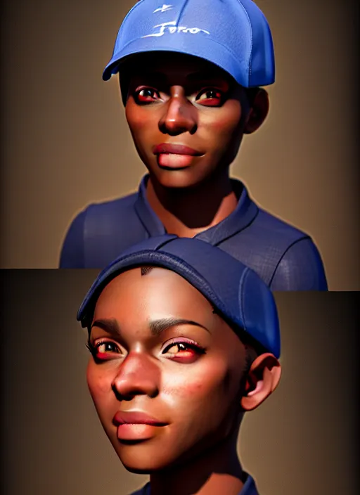 Prompt: An epic fantasy comic book style portrait painting of a young dark skinned girl with short hair dressed as a boy in a cap, unreal 5, DAZ, hyperrealistic, octane render, cosplay, RPG portrait, dynamic lighting