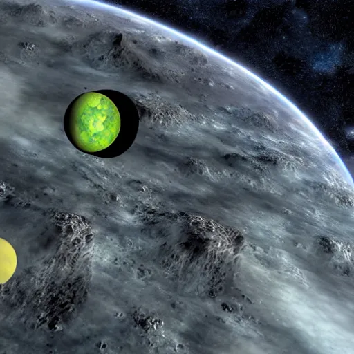 Image similar to futuristic asteroid colony in space