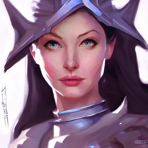 Image similar to greg manchess portrait painting of galadriel as overwatch character, medium shot, asymmetrical, profile picture, organic painting, sunny day, matte painting, bold shapes, hard edges, street art, trending on artstation, by huang guangjian and gil elvgren and sachin teng