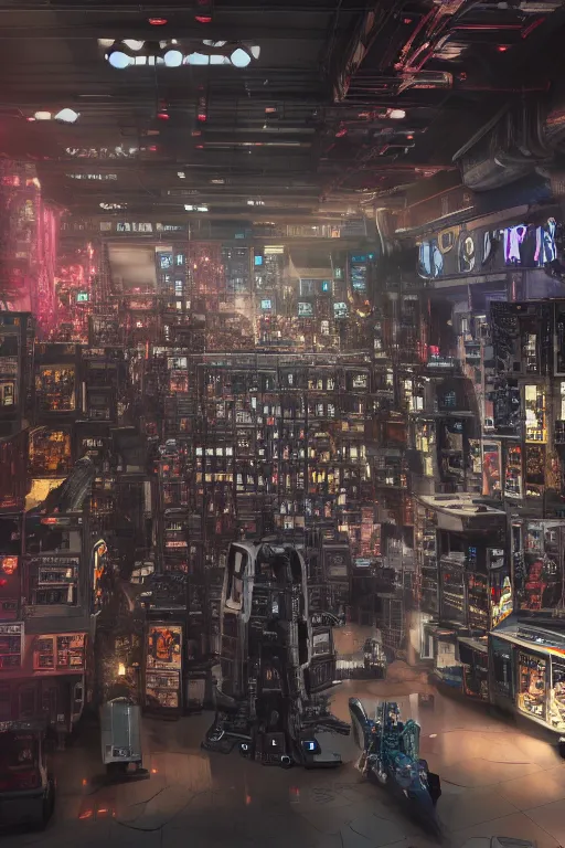 Image similar to Cybertron, inside of a Hot Topic store for goth Decepticons, Transformers, concept art, accurate perspective, cinematography by Wes Anderson, 4k octane render, photorealistic , cinematic lighting, Artstation