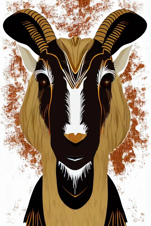 Prompt: mystic goat portrait vector illustration