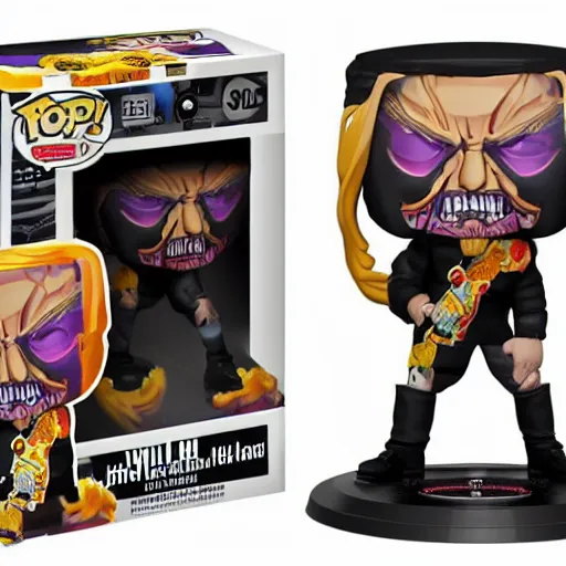 Image similar to Full body shot of a Triple H vinyl figure as a villain, 3d, high quality, depth of field, high contrast, 8k, concept art