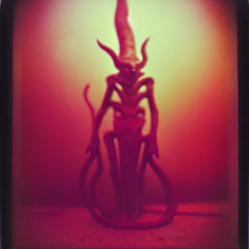 Image similar to nyarlathotep manifested in this world, beautiful, award winning photo, hyperealistic detailed photography polaroid, 5 0 mm lens, motion blur, grainy image