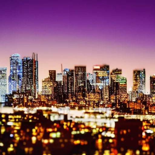 Image similar to a still of Robin Williams. Shallow depth of field. City at night in background, lights, colors ,studio lighting, mood, 4K. Profession photography