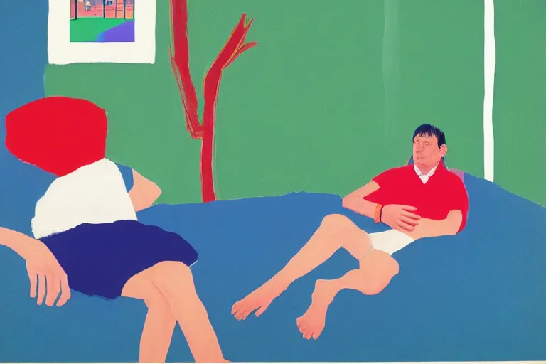 Prompt: Monday, 9 AM by David Hockney, Andy Shaw, 1988, exhibition catalog