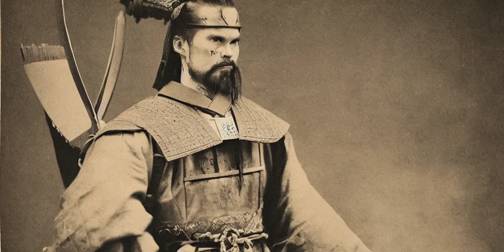 Prompt: Tom Brady as Japanese Samurai in the 1800s, portrait, upper body