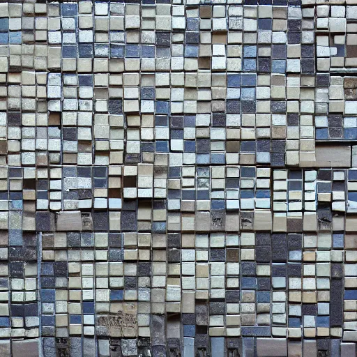 Prompt: picture of a wall with handmade tiles