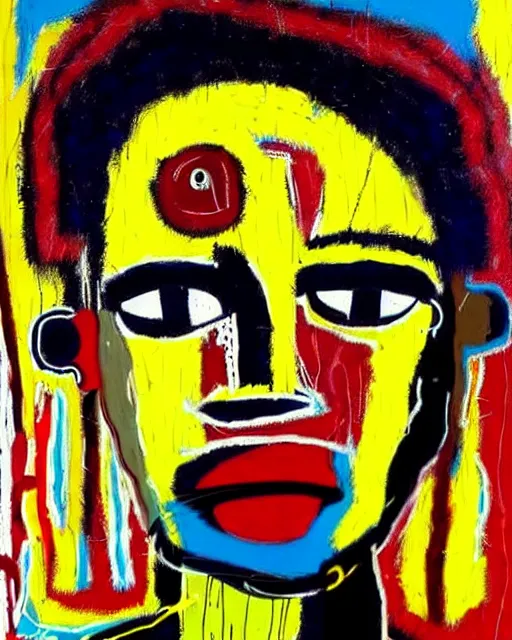 Image similar to stunning realistic portrait painting of a african dolls by jean - michel basquiat