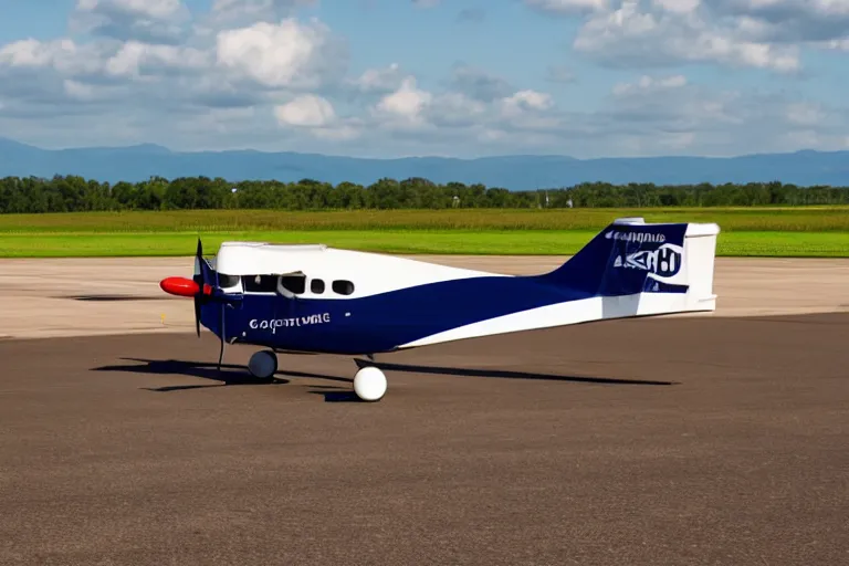 Prompt: a happy smiling cessna aircraft on a runway, DSLR, 4k