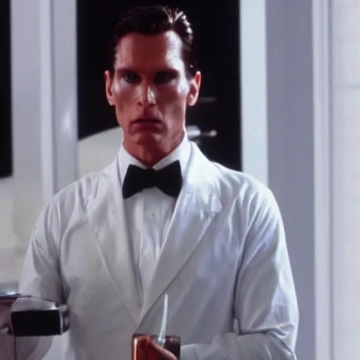 Image similar to jerma985 as patrick bateman, movie frame