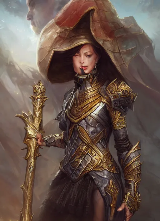 Image similar to a strong female paladin, full body, 8 k, hyperrealistic, hyperdetailed, fantasy portrait by laura sava