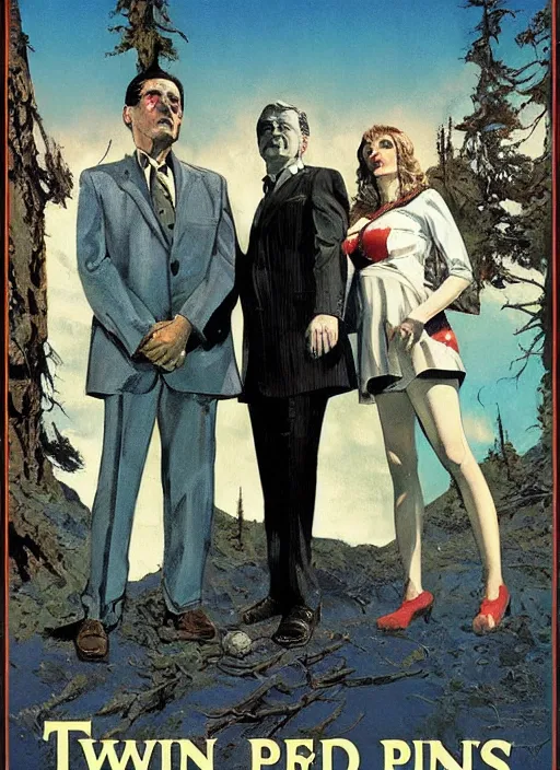 Image similar to twin peaks movie poster art by robert mcginnis