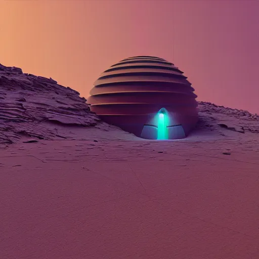 Image similar to the structure on a terraformed mars, artwork by beeple