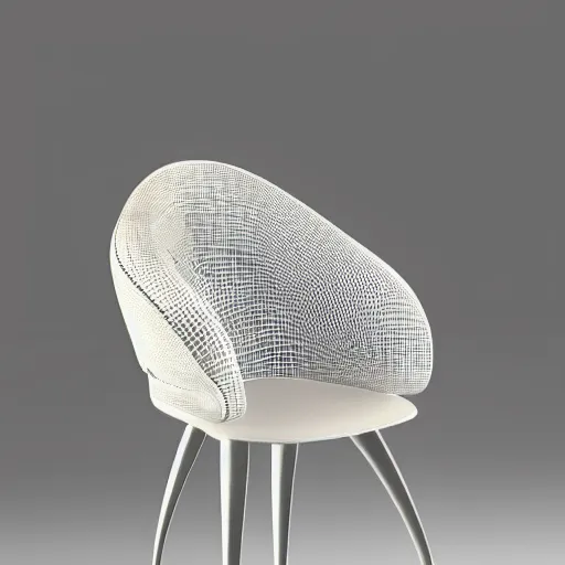 Image similar to a chair with a wooden frame and white upholstered seat, a 3 d render by ned m. seidler, trending on behance, gutai group, rendered in maya, made of insects, art deco